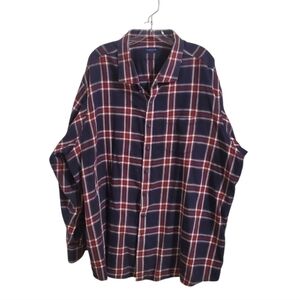 Proper Cloth Mens Flannel Plaid Shirt blue red white Size 2XL
